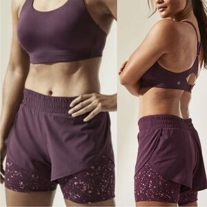 Athleta HIIT It 2-in-1 Dotted Pattern Short Size XS Athletic Activewear Running